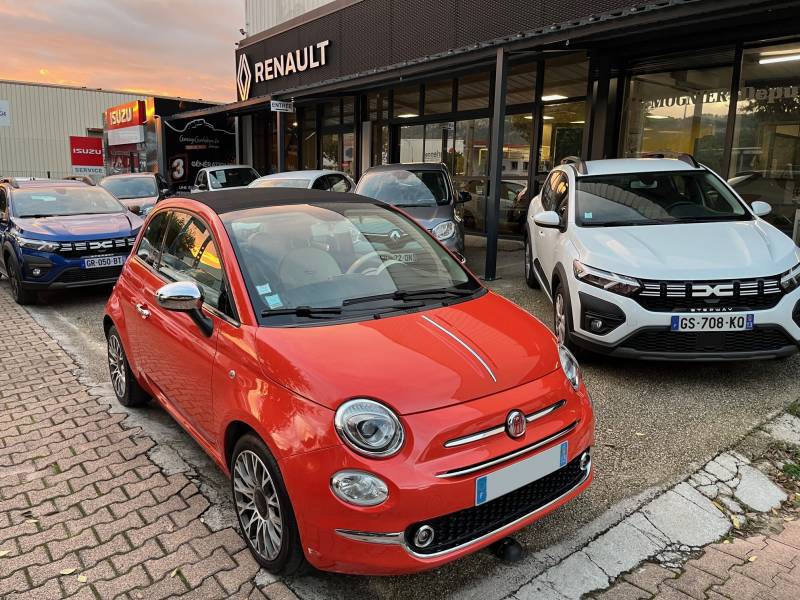 VENDU OCCASION FIAT 500C CABRIOLET BOITE AUTO 0.9L 85CH ANNIVERSARIO A AUBAGNE